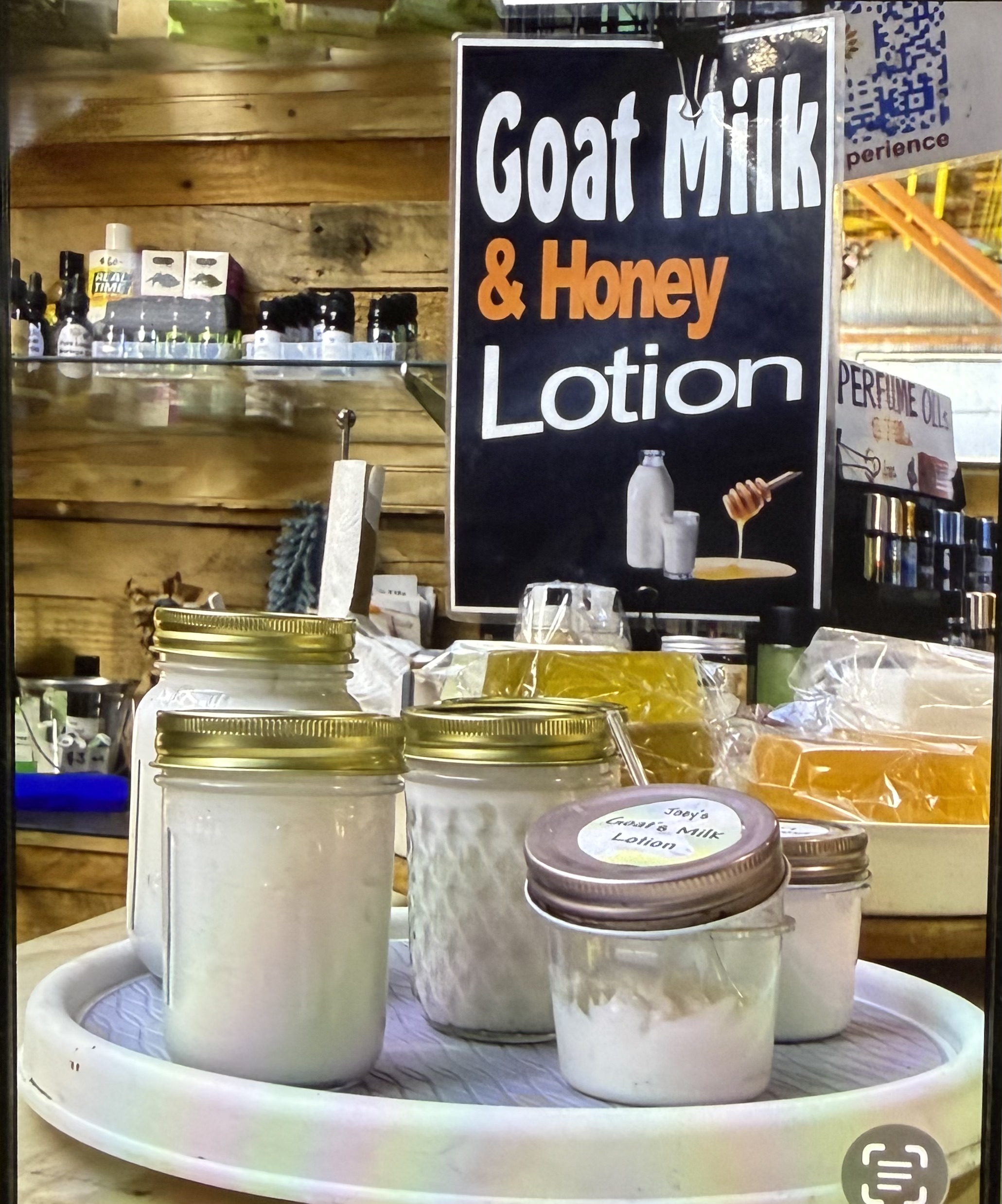 Local handmade goat's milk lotion